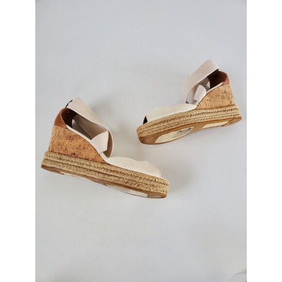 Tory Burch Peep Toe Cork Wedge Sandals Size 7.5 - Picture 6 of 12